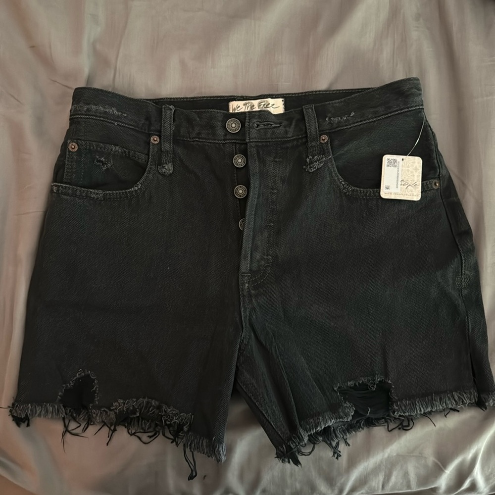 NWT We the free cutoff denim shorts black